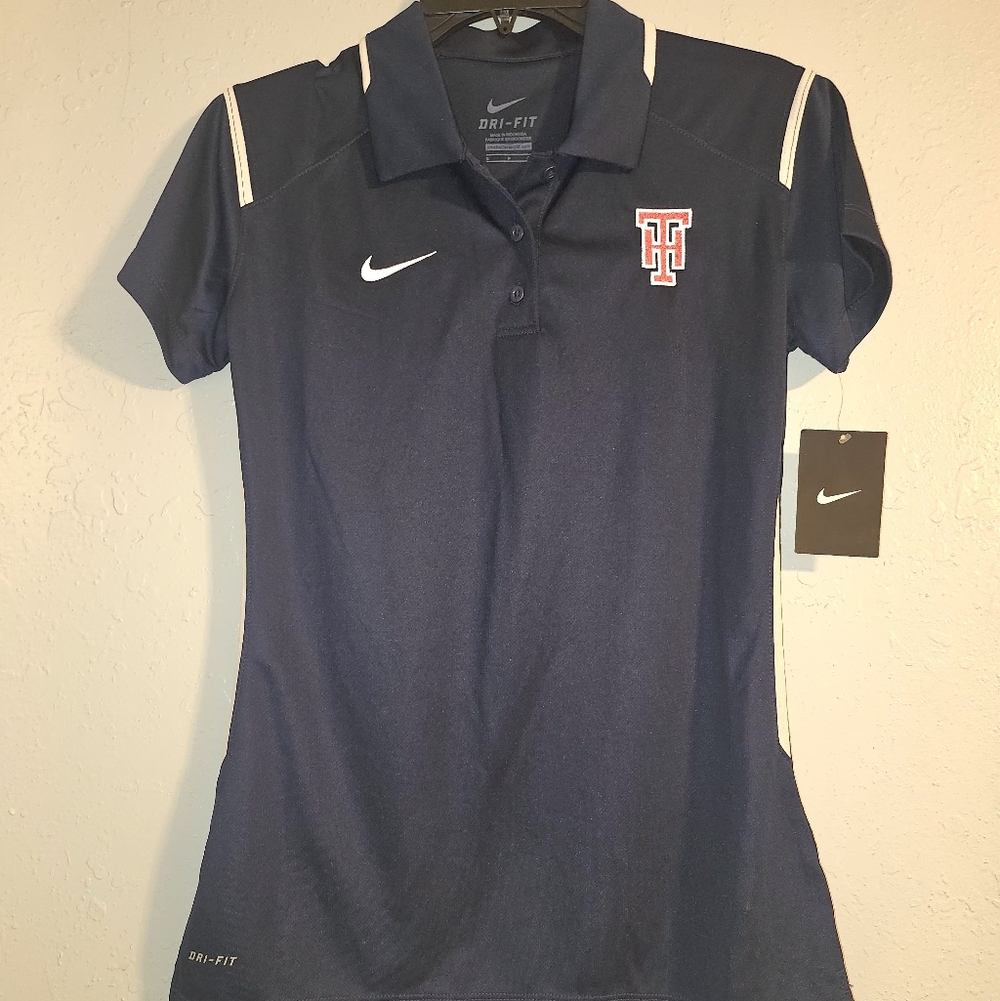 Nike Women's Dark Blue Dri-FIT Polo Sports Shirt